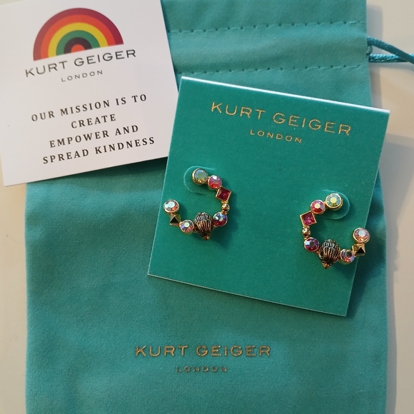 Kurt Geiger NWT STUNNING Iradescent Hoops With Dustbag VERY UNIQUE - Picture 1 of 6